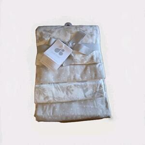 Just Born Baby Cotton Flannel Receiving Blanket 4-Pack Grey Floral Dots NEW Flaw